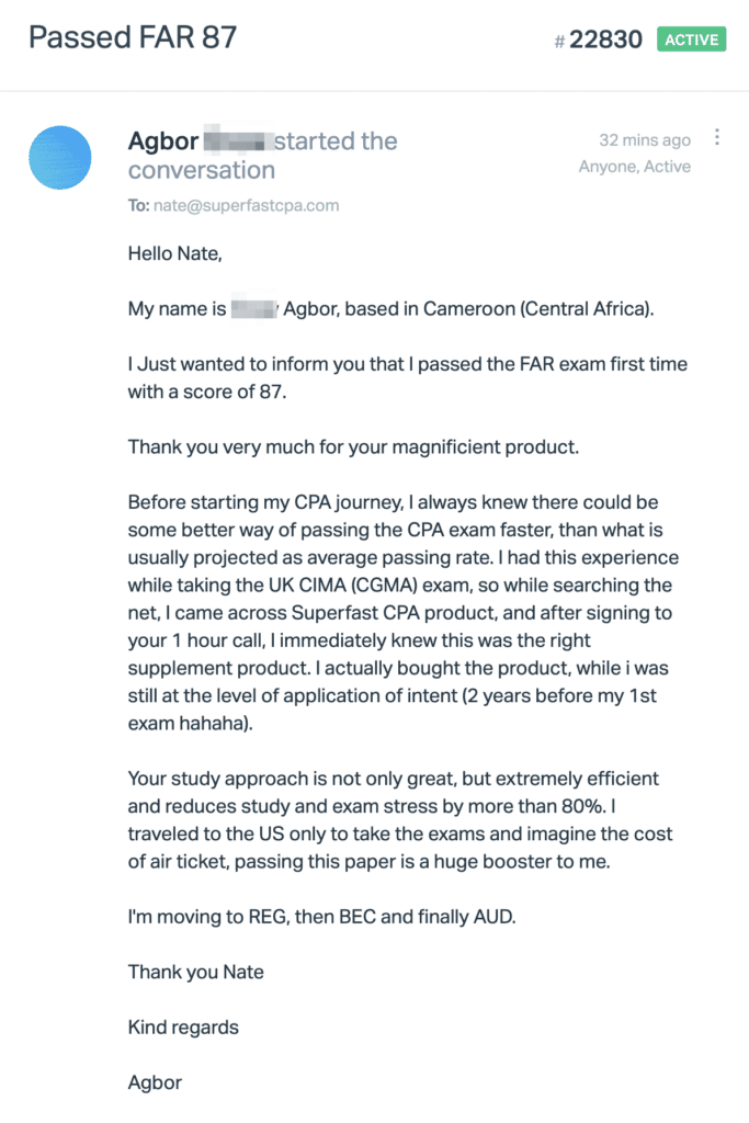Original SuperfastCPA customer message 182