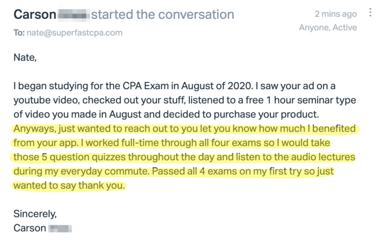 Original SuperfastCPA customer message 189