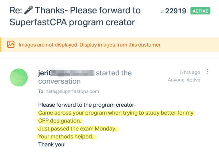 Original SuperfastCPA customer message 417