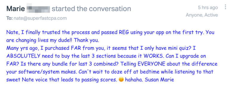 Original SuperfastCPA customer message 430