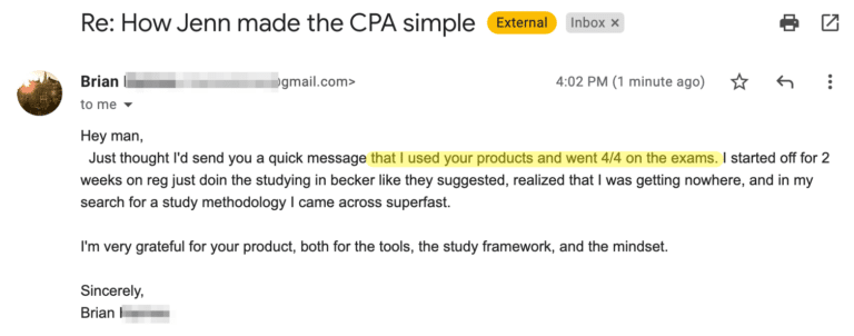 Original SuperfastCPA customer message 164