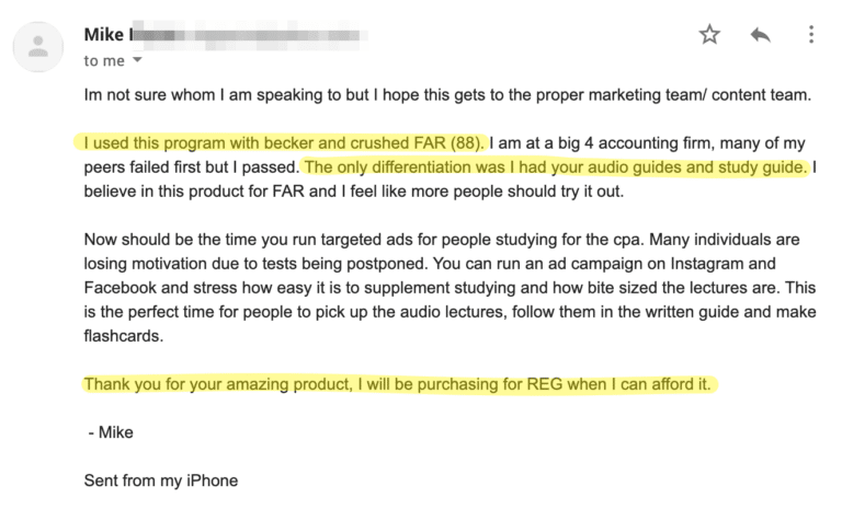 Original SuperfastCPA customer message 455