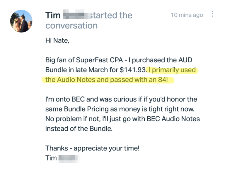 Original SuperfastCPA customer message 457