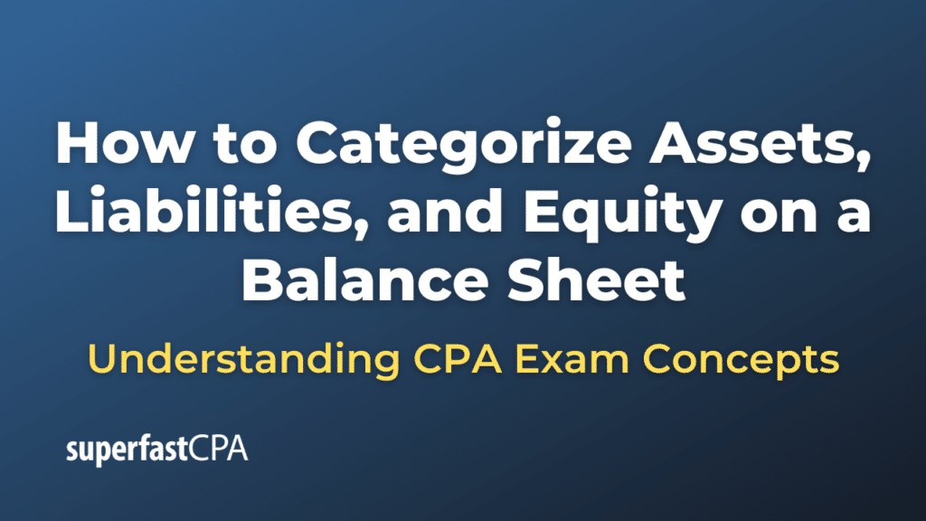 How to Categorize Assets, Liabilities, and Equity on a Balance Sheet