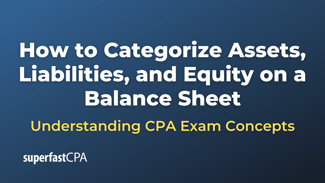 How to Categorize Assets, Liabilities, and Equity on a Balance Sheet ...