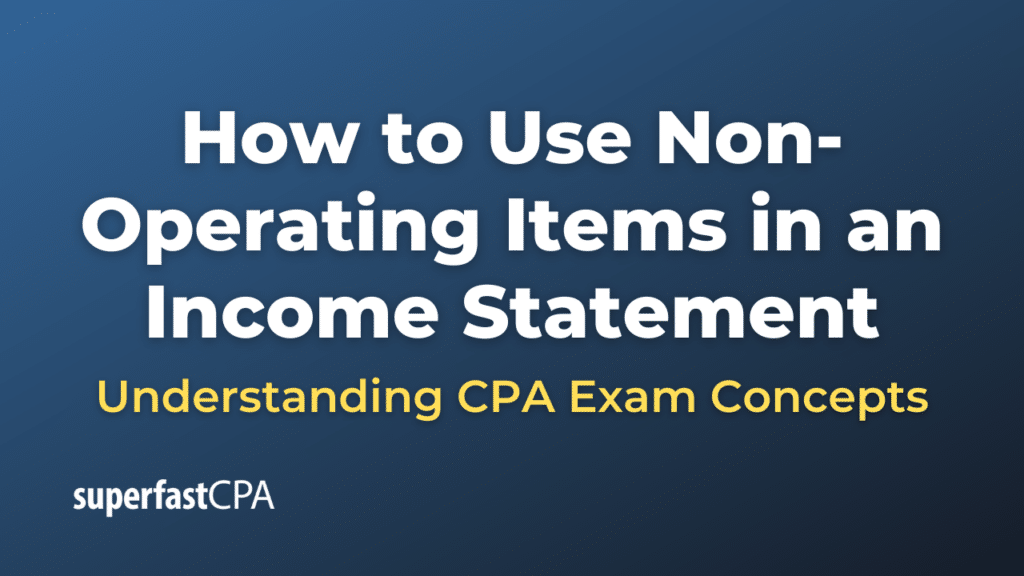 How to Use Non-Operating Items in an Income Statement