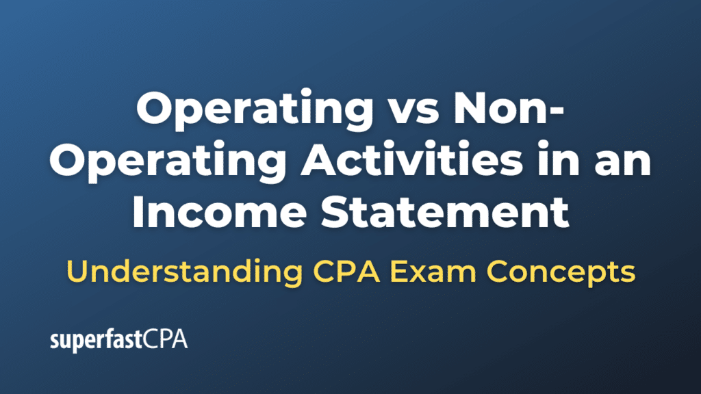 Operating vs Non-Operating Activities in an Income Statement
