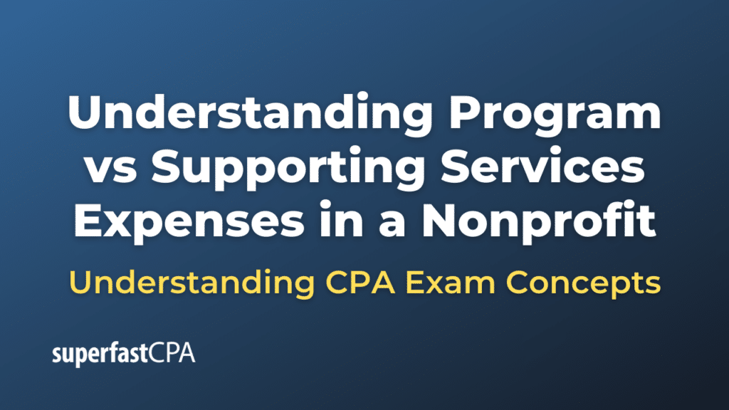 Program vs Supporting Services Expenses in a Nonprofit