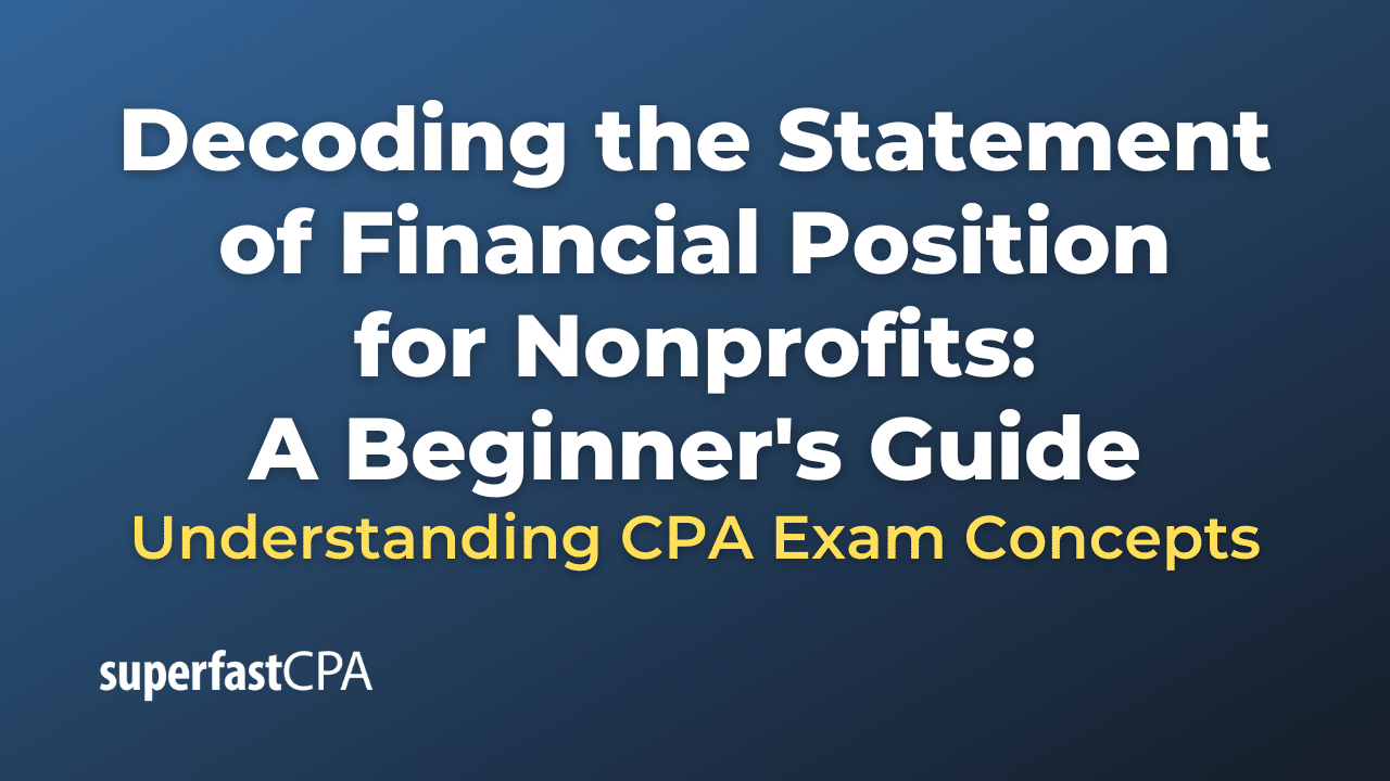 Statement of Financial Position for Nonprofits
