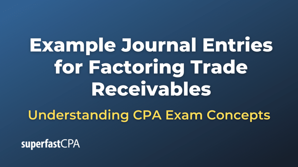 Example Journal Entries for Factoring Trade Receivables