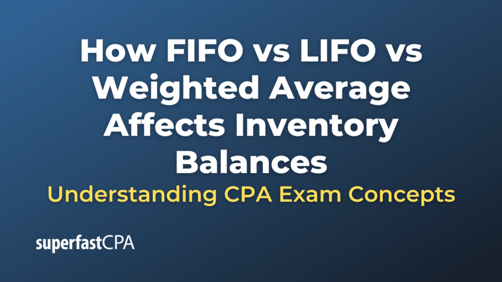 How FIFO vs LIFO vs Weighted Average Affects Inventory Balances