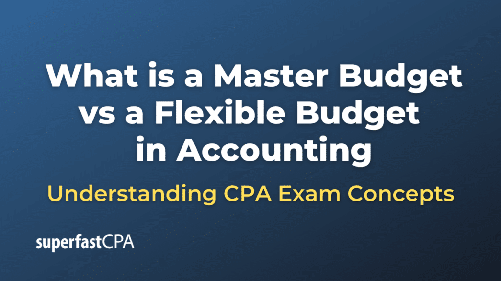 What is a Master Budget vs a Flexible Budget in Accounting