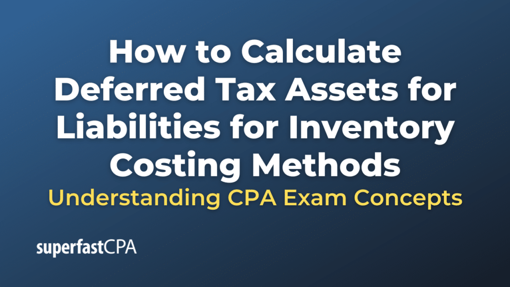 How to Calculate Deferred Tax Assets for Liabilities for Inventory Costing Methods