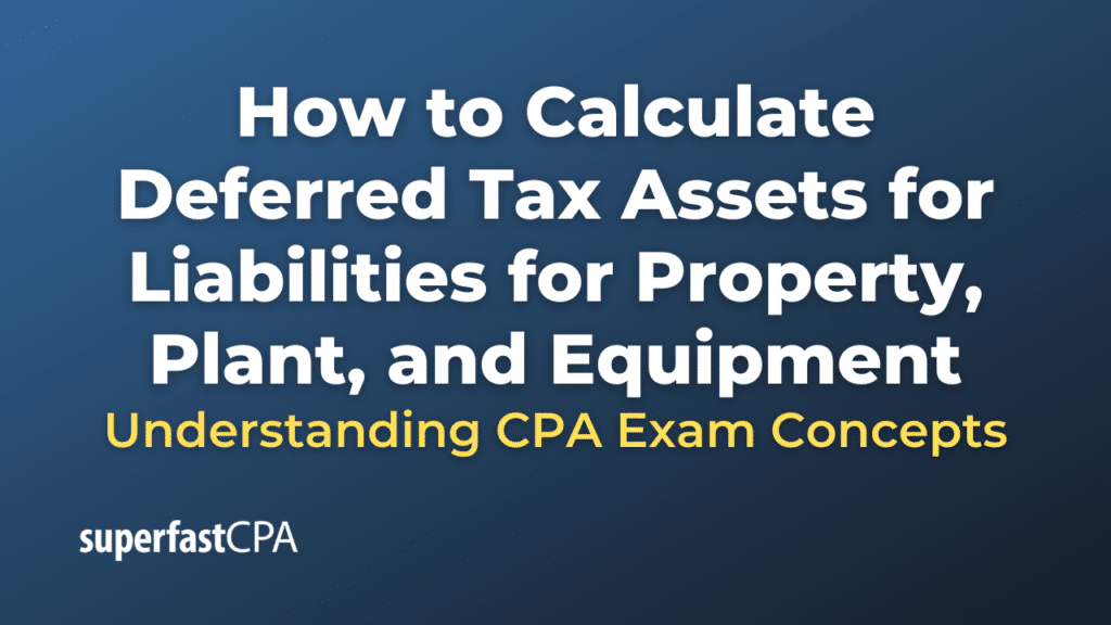How to Calculate Deferred Tax Assets for Liabilities for Property, Plant, and Equipment