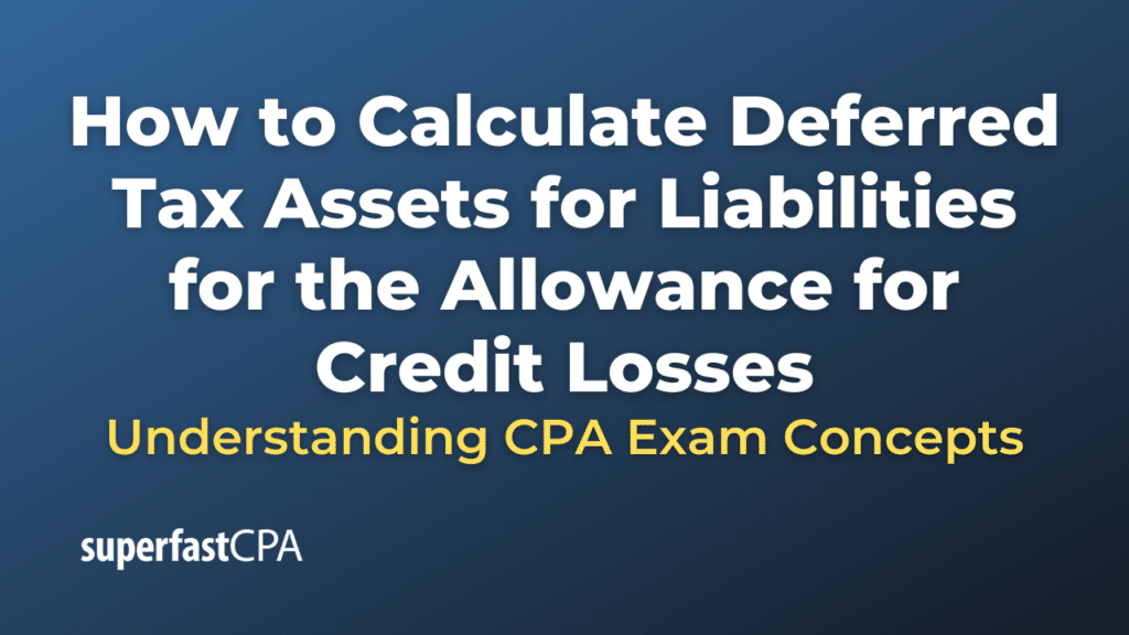 How to Calculate Deferred Tax Assets for Liabilities for the Allowance for Credit Losses
