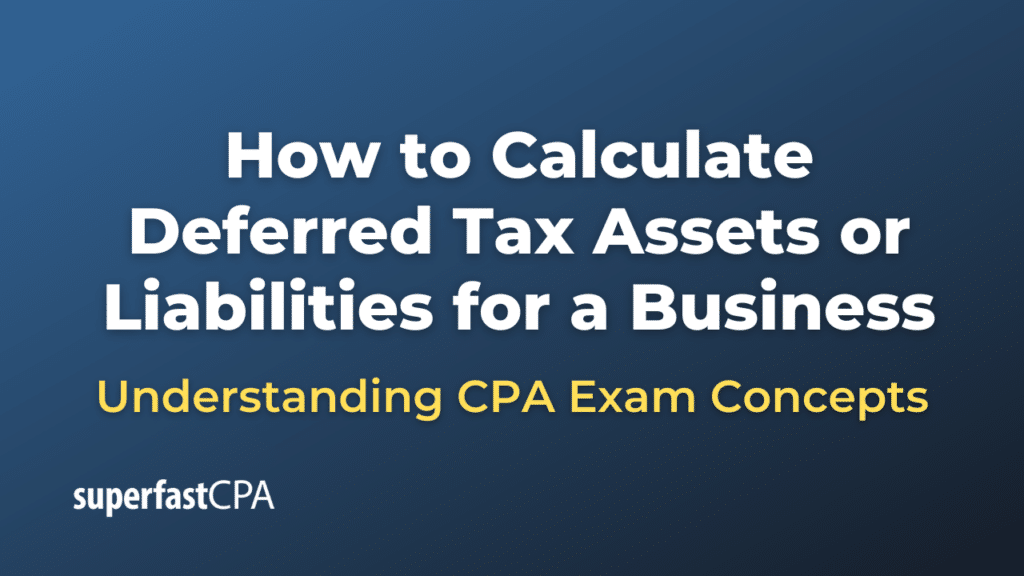 How to Calculate Deferred Tax Assets or Liabilities for a Business