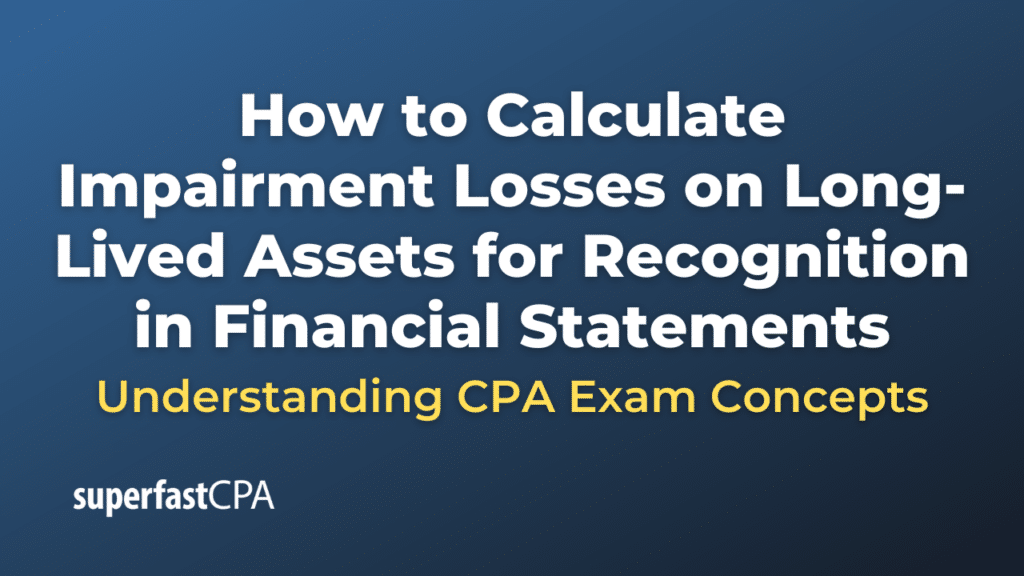 How to Calculate Impairment Losses on Long-Lived Assets for Recognition in Financial Statements
