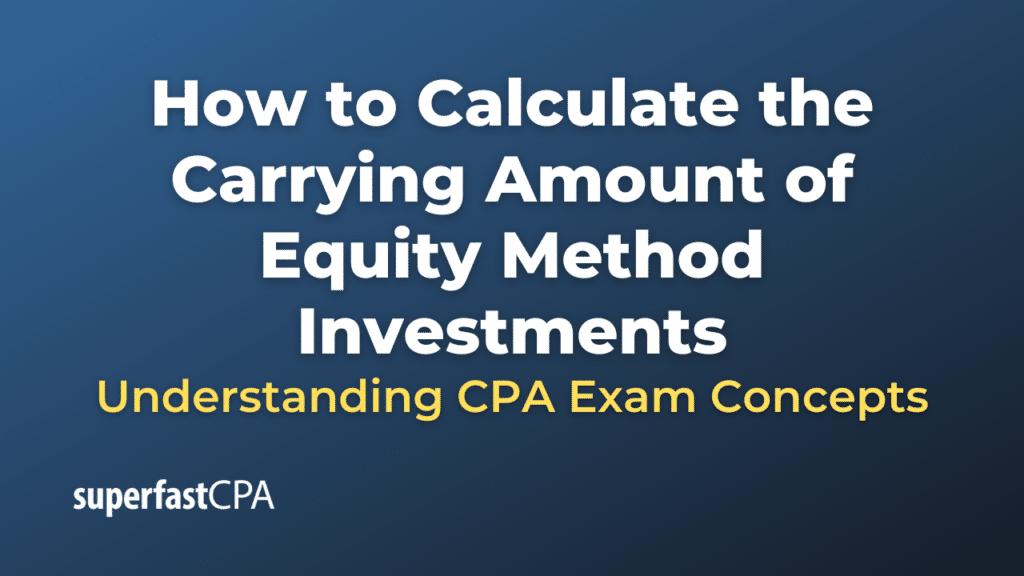 How to Calculate the Carrying Amount of Equity Method Investments