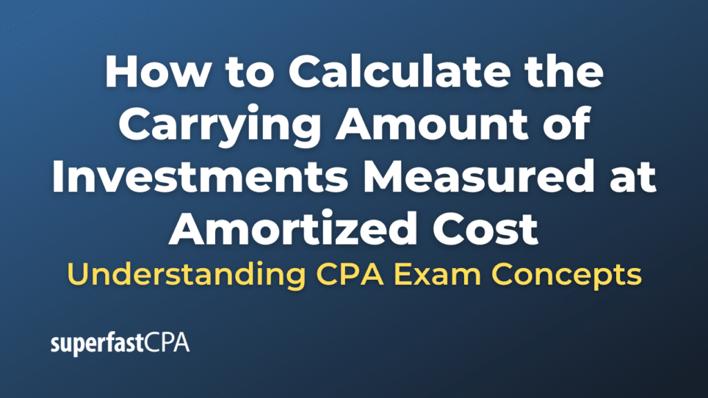 How to Calculate the Carrying Amount of Investments Measured at Amortized Cost