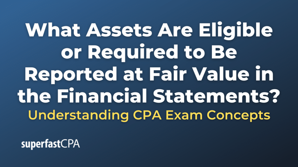 What Assets Are Eligible or Required to Be Reported at Fair Value in the Financial Statements
