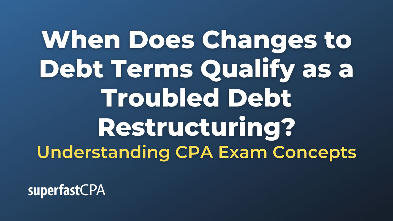 When Does Changes to Debt Terms Qualify as a Troubled Debt Restructuring