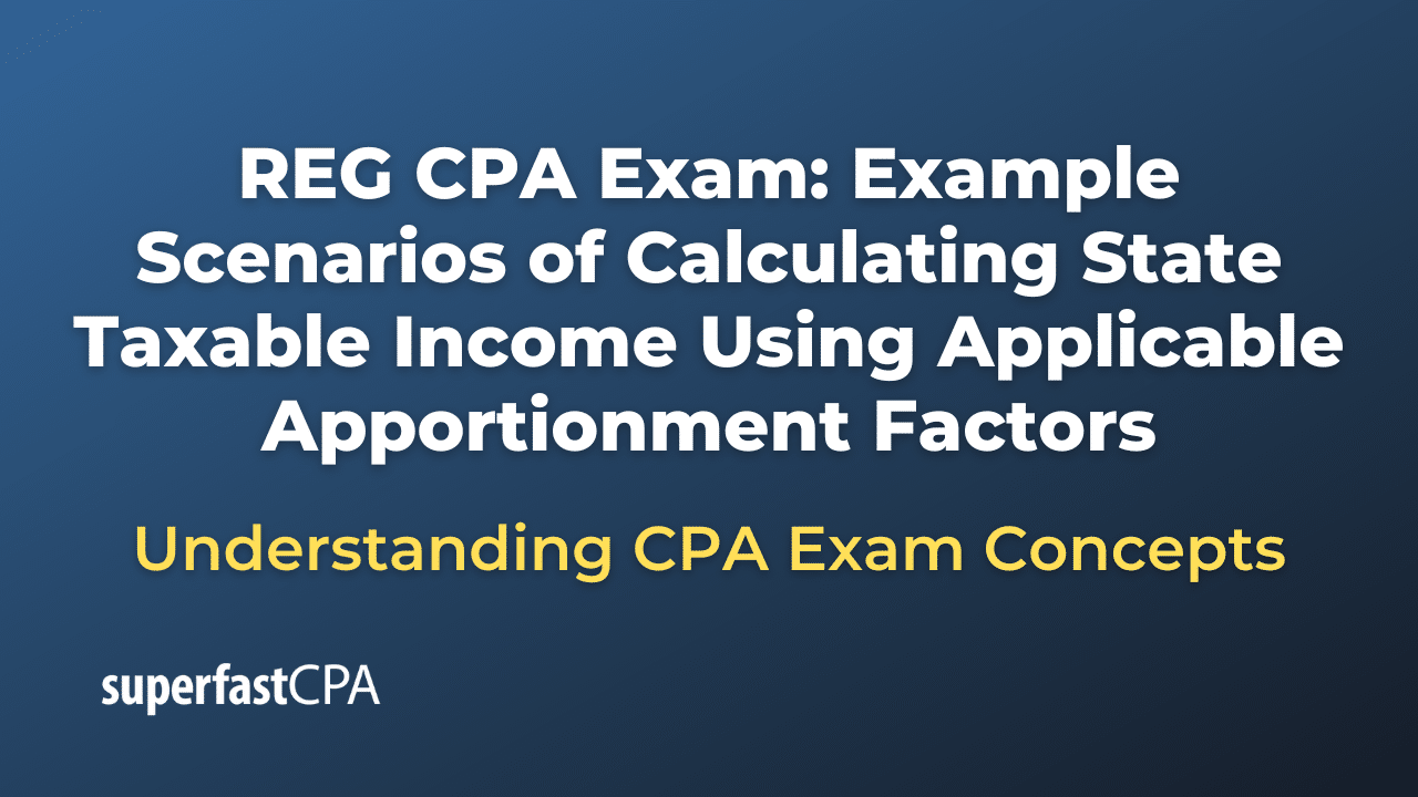 Example Scenarios of Calculating State Taxable Income Using Applicable Apportionment Factors