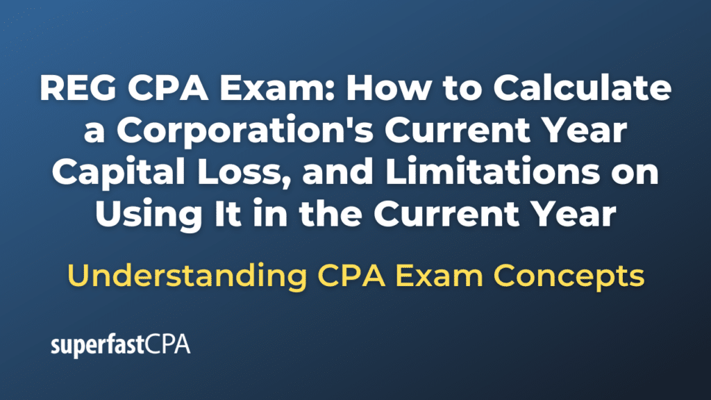 How to Calculate a Corporation's Current Year Capital Loss, and Limitations on Using It in the Current Year