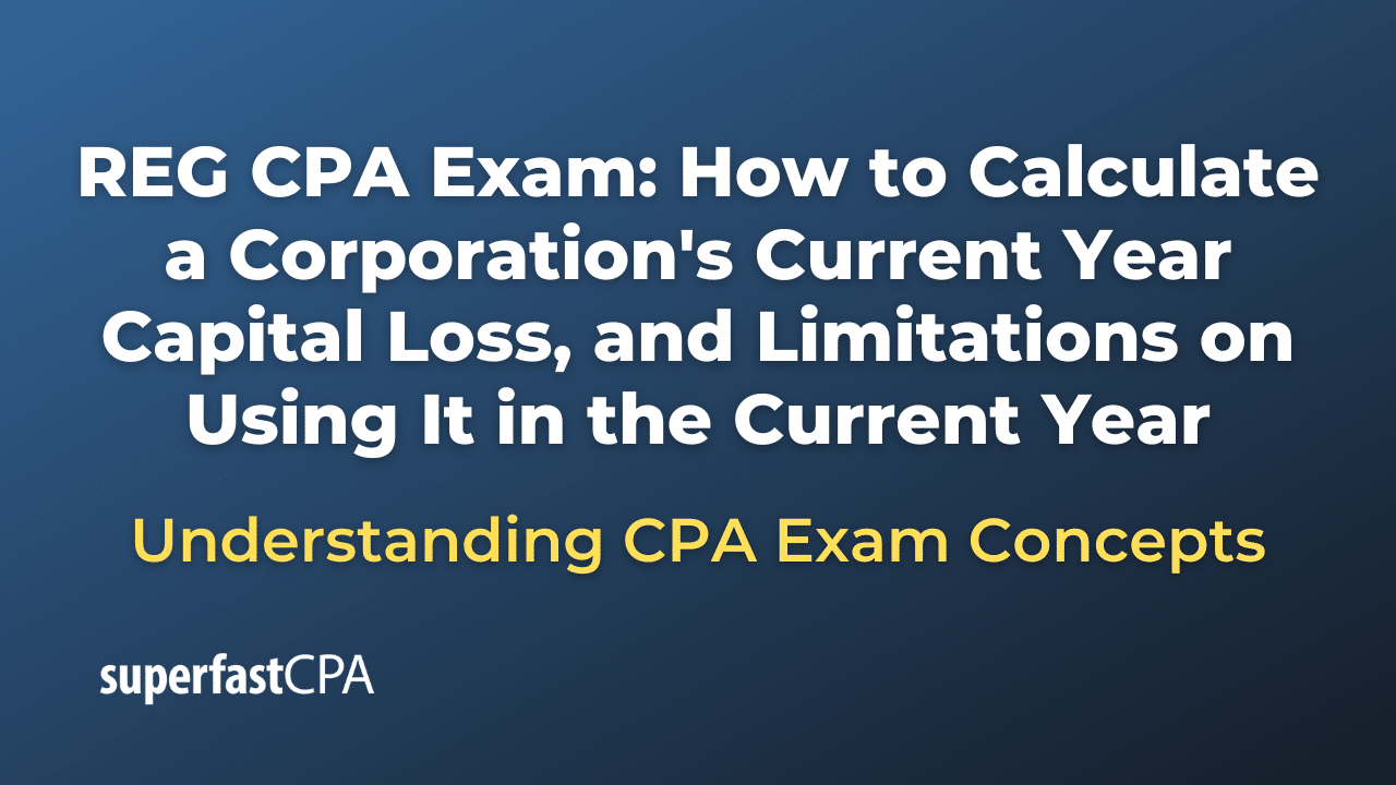 How to Calculate a Corporation's Current Year Capital Loss, and Limitations on Using It in the Current Year