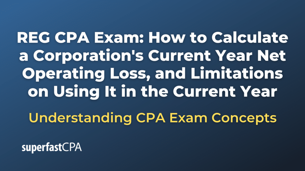 How to Calculate a Corporation's Current Year Net Operating Loss, and Limitations on Using It in the Current Year