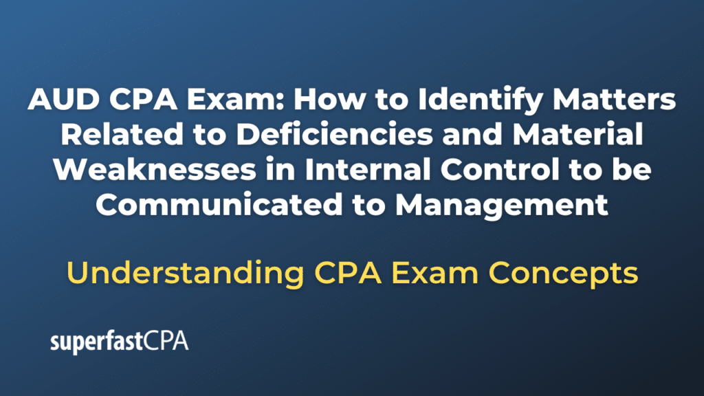 How to Identify Matters Related to Deficiencies and Material Weaknesses in Internal Control to be Communicated to Management