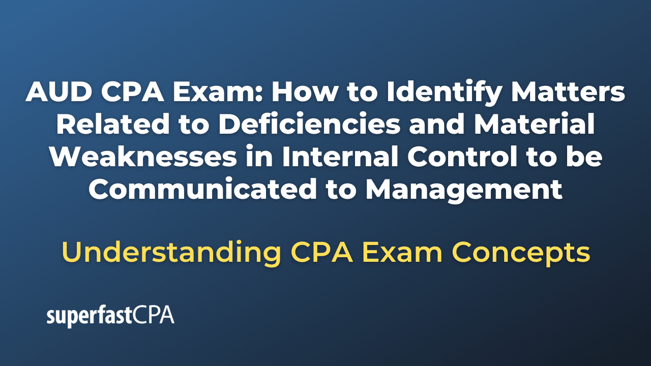 How to Identify Matters Related to Deficiencies and Material Weaknesses in Internal Control to be Communicated to Management