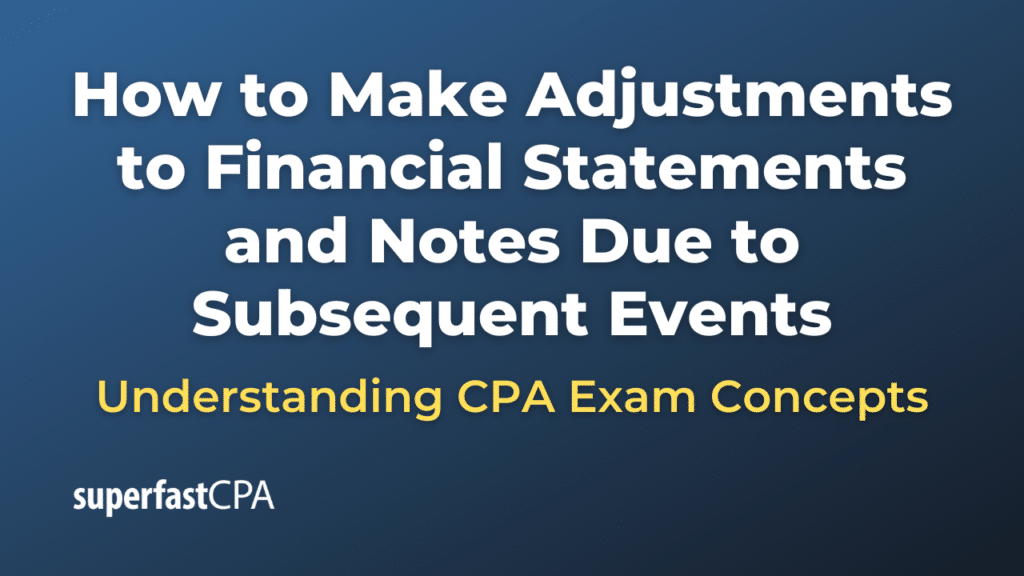 How to Make Adjustments to Financial Statements and Notes Due to Subsequent Events