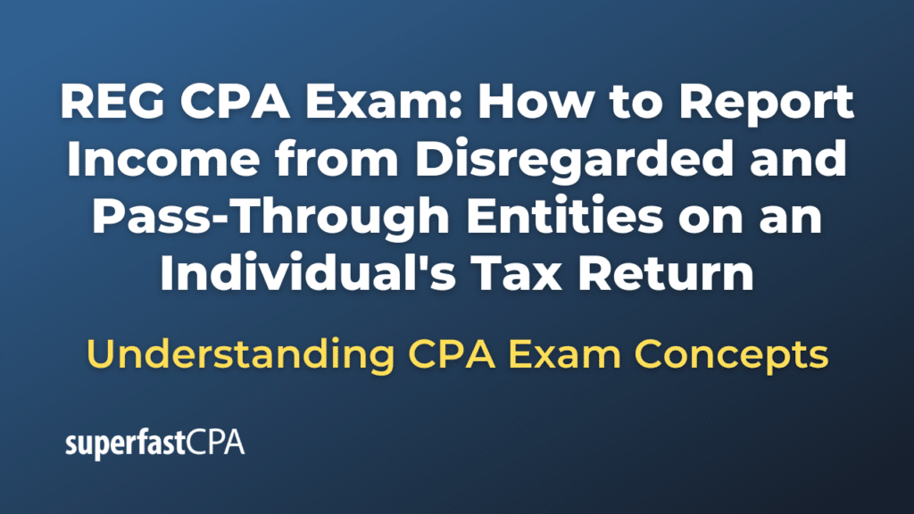 How to Report Income from Disregarded and Pass-Through Entities on an Individual's Tax Return
