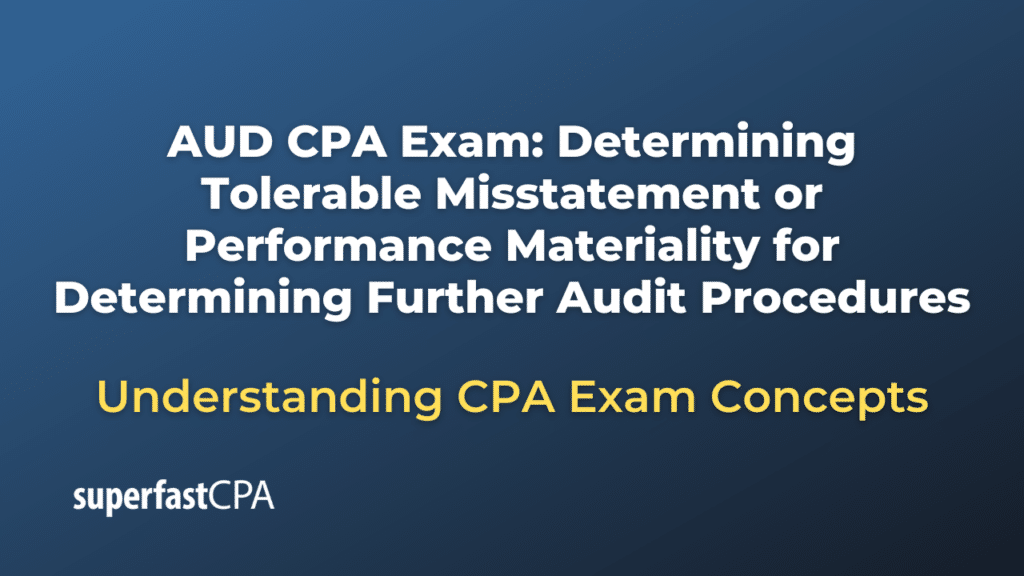 Determining Tolerable Misstatement or Performance Materiality for Determining Further Audit Procedures