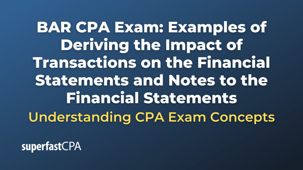 Examples of Deriving the Impact of Transactions on the Financial Statements and Notes to the Financial Statements