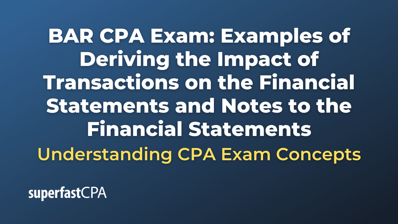 Examples of Deriving the Impact of Transactions on the Financial Statements and Notes to the Financial Statements