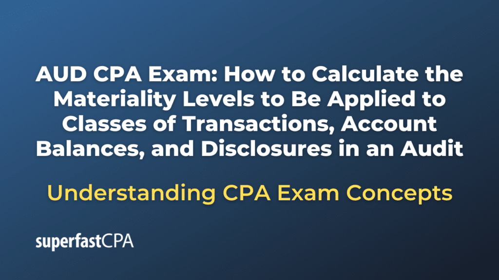 How to Calculate the Materiality Levels to Be Applied to Classes of Transactions, Account Balances, and Disclosures in an Audit
