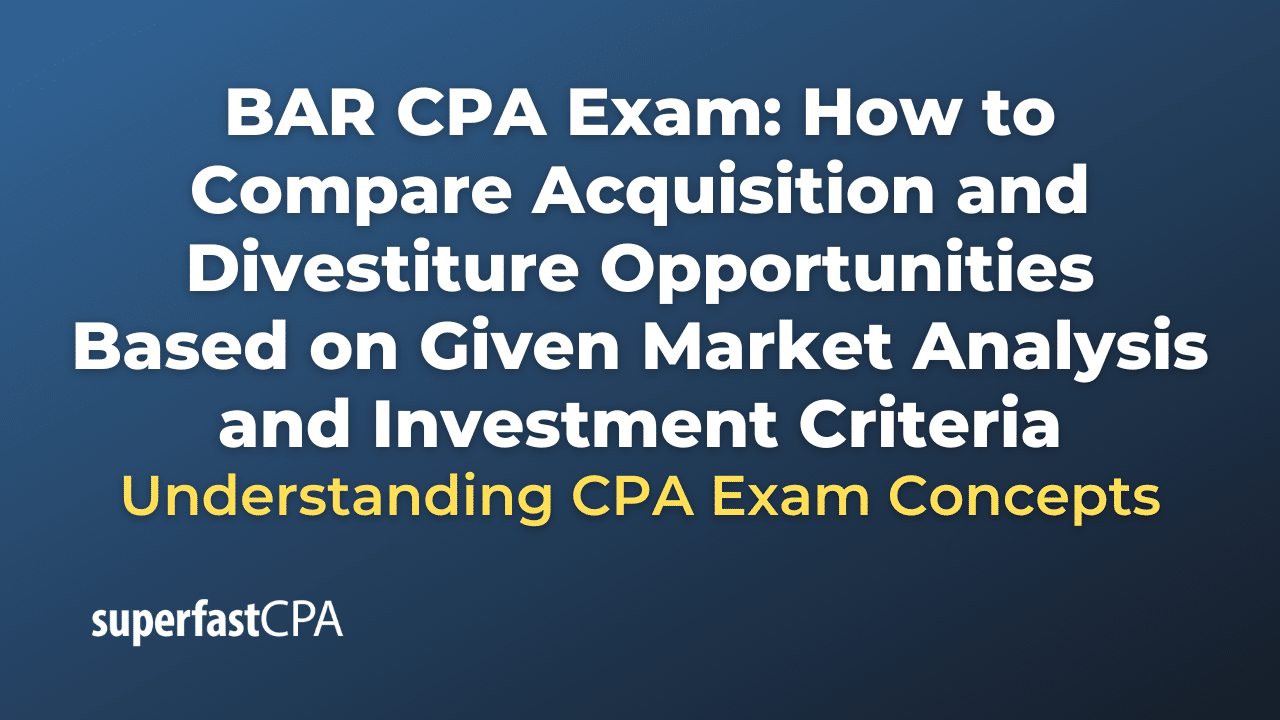 How to Compare Acquisition and Divestiture Opportunities Based on Given Market Analysis and Investment Criteria
