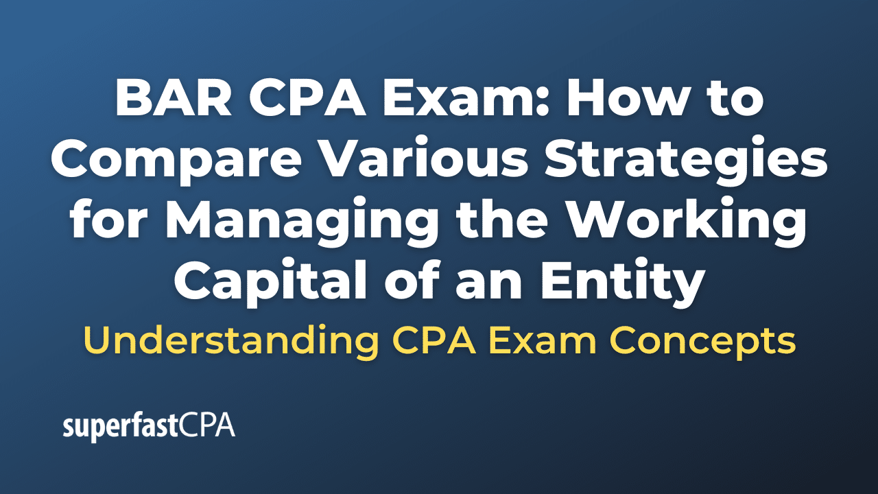 How to Compare Various Strategies for Managing the Working Capital of an Entity