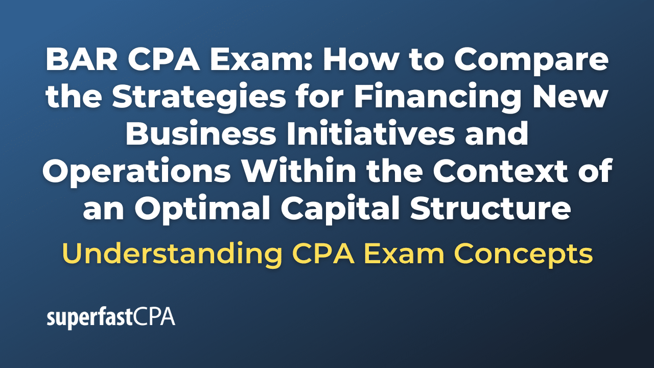 How to Compare the Strategies for Financing New Business Initiatives and Operations Within the Context of an Optimal Capital Structure