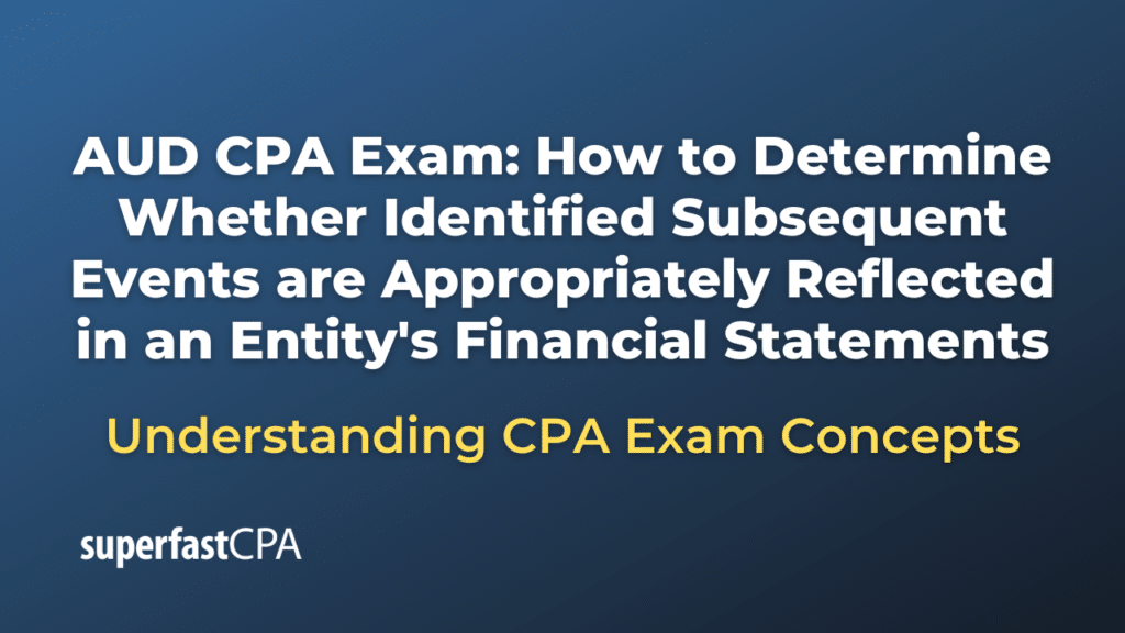 How to Determine Whether Identified Subsequent Events are Appropriately Reflected in an Entity's Financial Statements