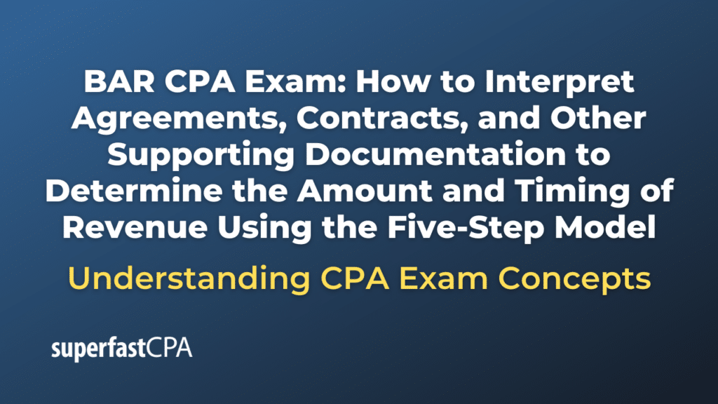 How to Interpret Agreements, Contracts, and Other Supporting Documentation to Determine the Amount and Timing of Revenue Using the Five-Step Model
