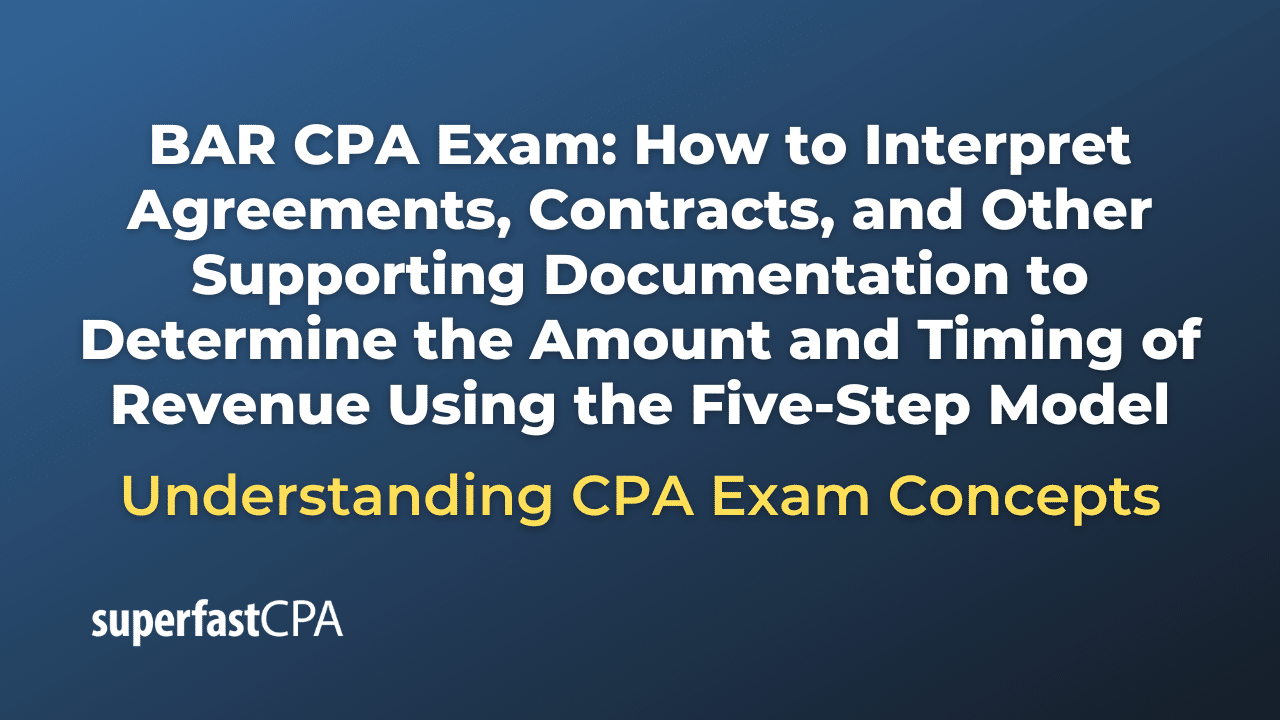 How to Interpret Agreements, Contracts, and Other Supporting Documentation to Determine the Amount and Timing of Revenue Using the Five-Step Model