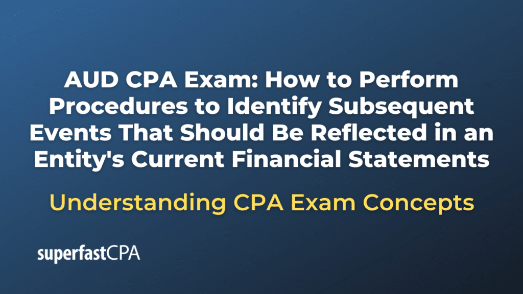 How to Perform Procedures to Identify Subsequent Events That Should Be Reflected in an Entity's Current Financial Statements