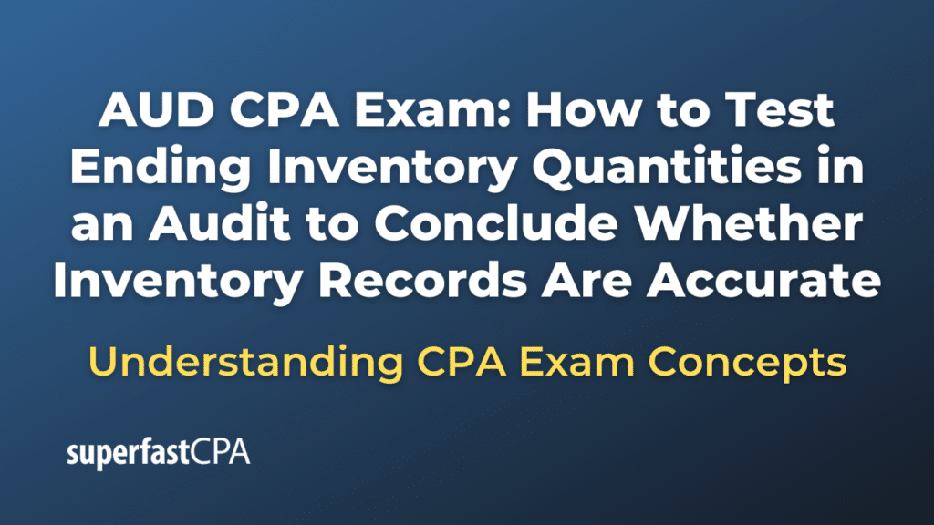How to Test Ending Inventory Quantities in an Audit to Conclude Whether Inventory Records Are Accurate