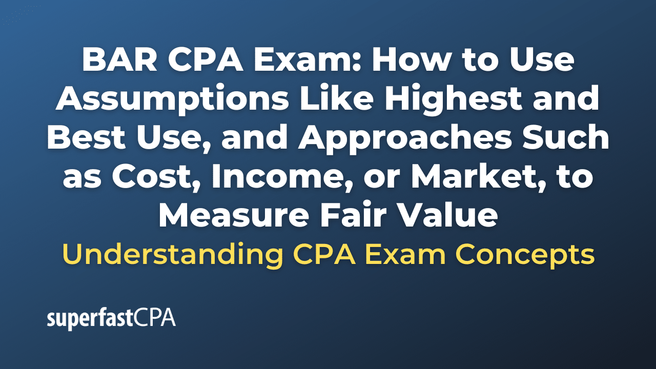 How to Use Assumptions Like Highest and Best Use, and Approaches Such as Cost, Income, or Market, to Measure Fair Value