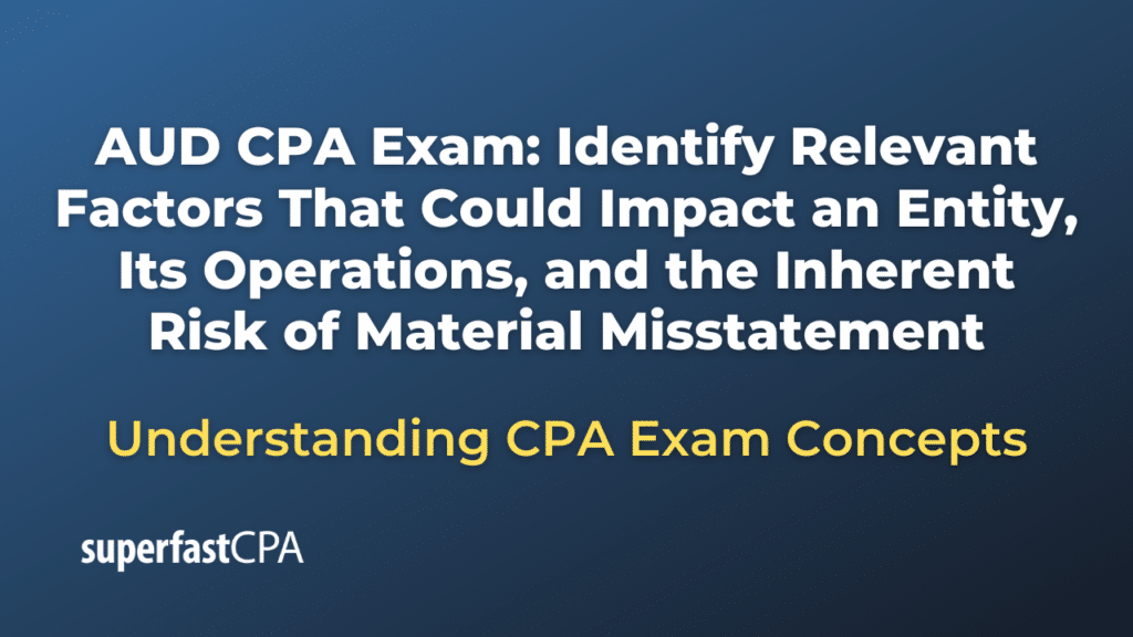 Identify Relevant Factors That Could Impact an Entity, Its Operations, and the Inherent Risk of Material Misstatement