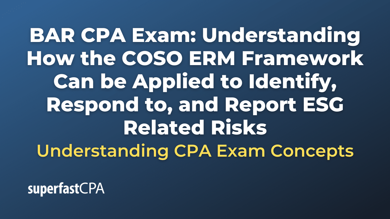 Understanding How the COSO ERM Framework Can be Applied to Identify, Respond to, and Report ESG Related Risks