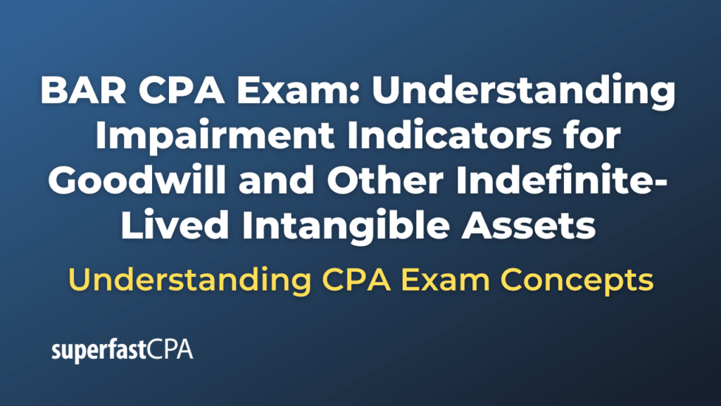 Understanding Impairment Indicators for Goodwill and Other Indefinite-Lived Intangible Assets