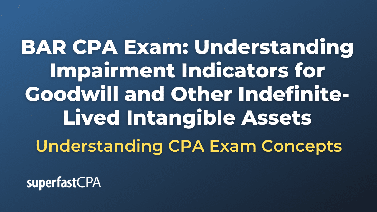 Understanding Impairment Indicators for Goodwill and Other Indefinite-Lived Intangible Assets